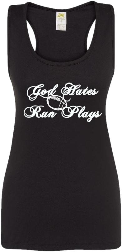 God Hates Run Plays, Women's Sports Tank